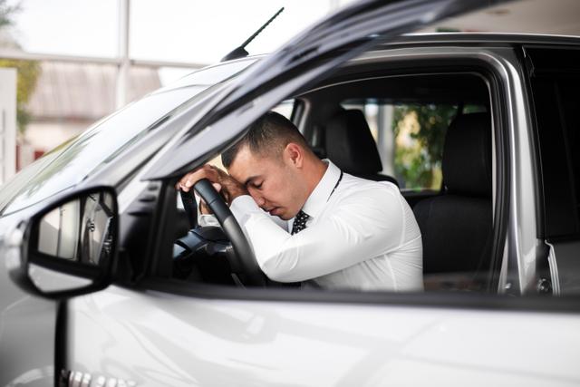 person looking for parking